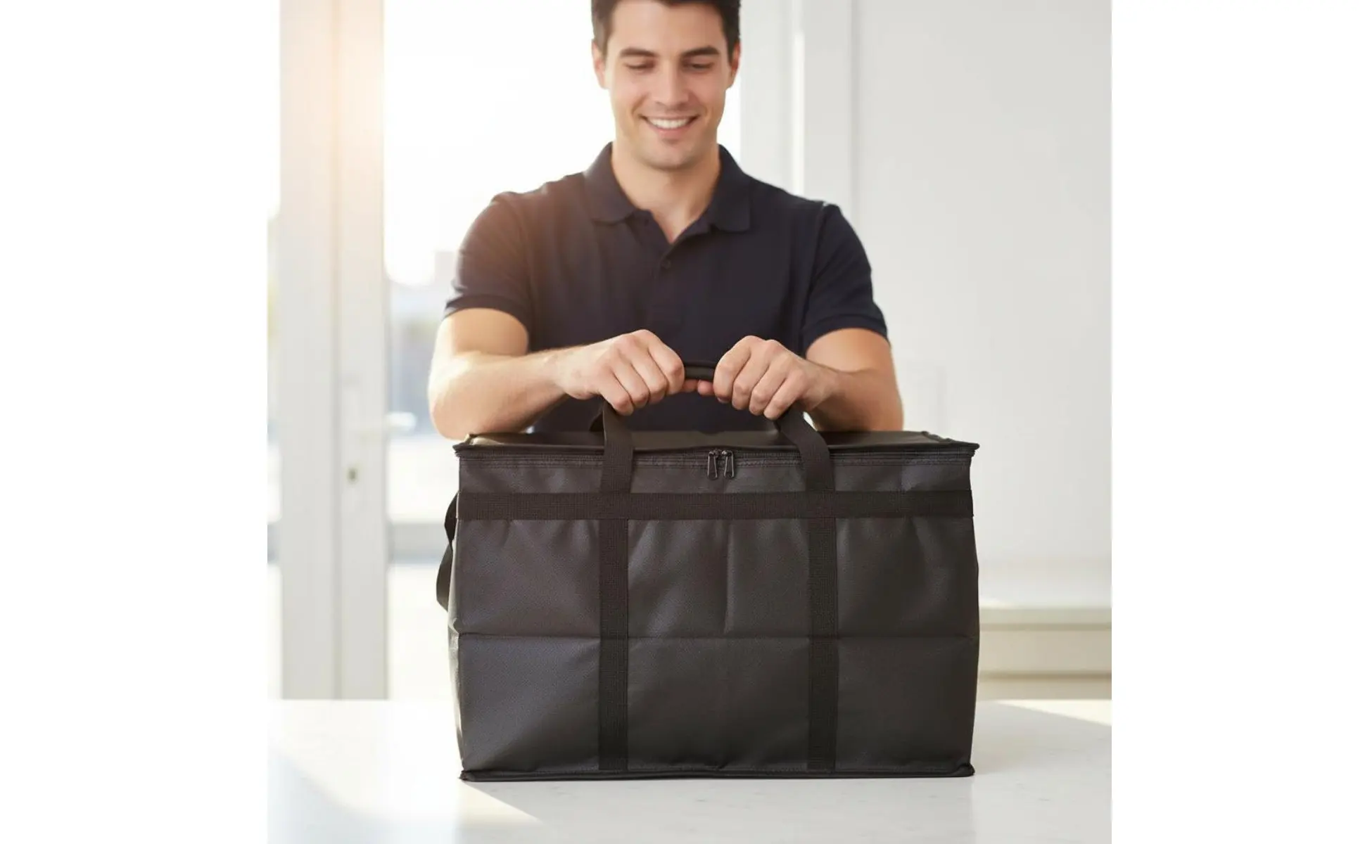 Pie Delivery Bag Warm and Cold Use Insulated Food Delivery Bag Large Thermal Tote Waterproof Thickened Material for Camping
