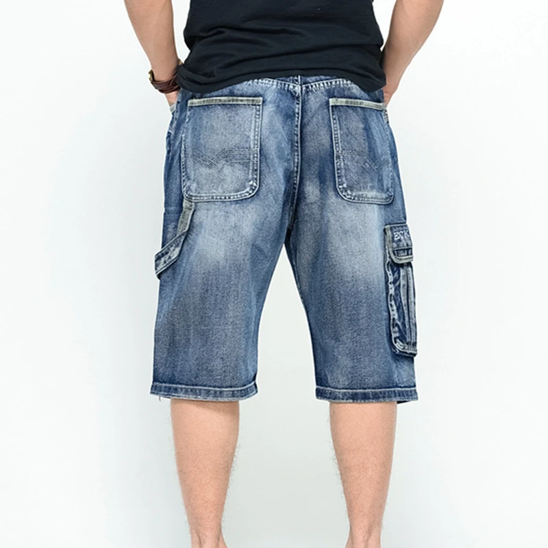 Summer plus size denim shorts 8XL 7XL 6XL 5XL fashion new men's hip hop jeans zipper multi-pocket leisure skateboard pants.