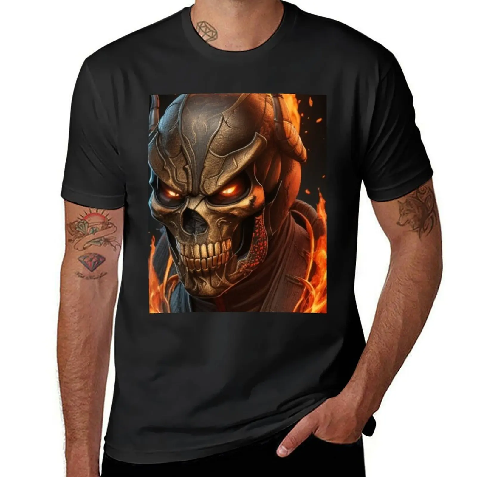 

Ghost rider flame hell T-Shirt blanks aesthetic clothes Men's t shirts