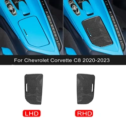 Real Hard Carbon Fiber Sticker For Chevrolet Corvette C8 2020 2021 2022 2023 Central Control Gear Water Cup Interior Accessories