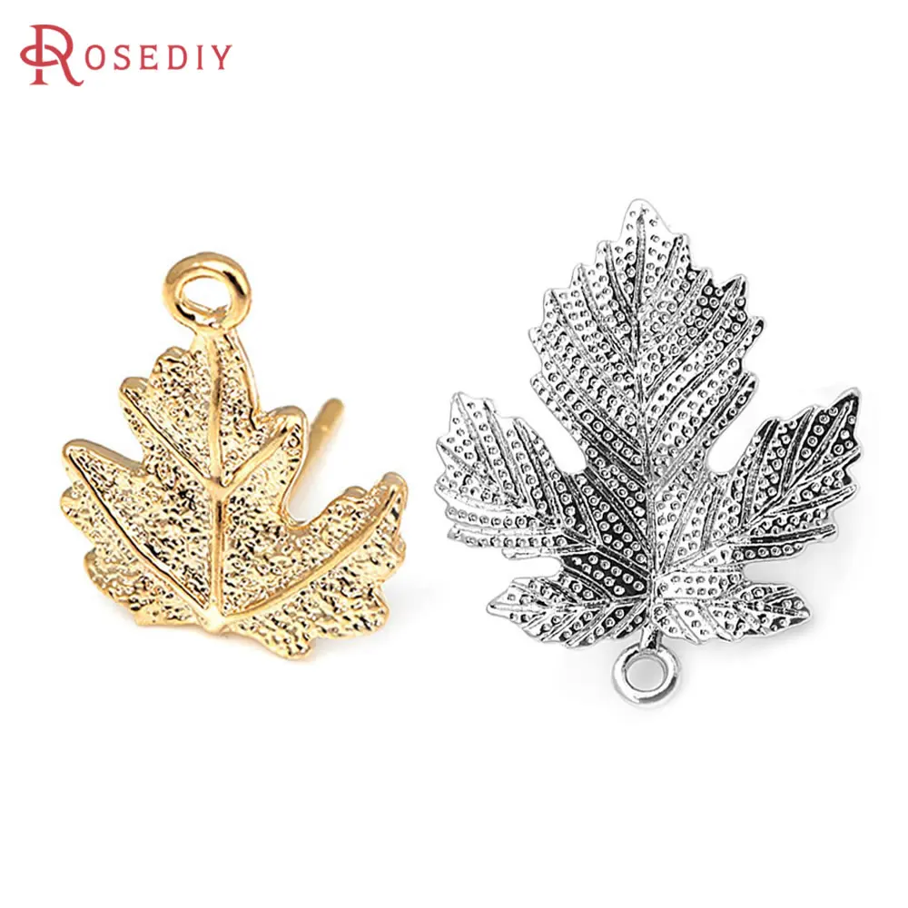 

6PCS 18K Gold Color Brass Tree Leaf Stud Earrings Pins Earrings High Quality Diy Jewelry Making Supplies Accessories