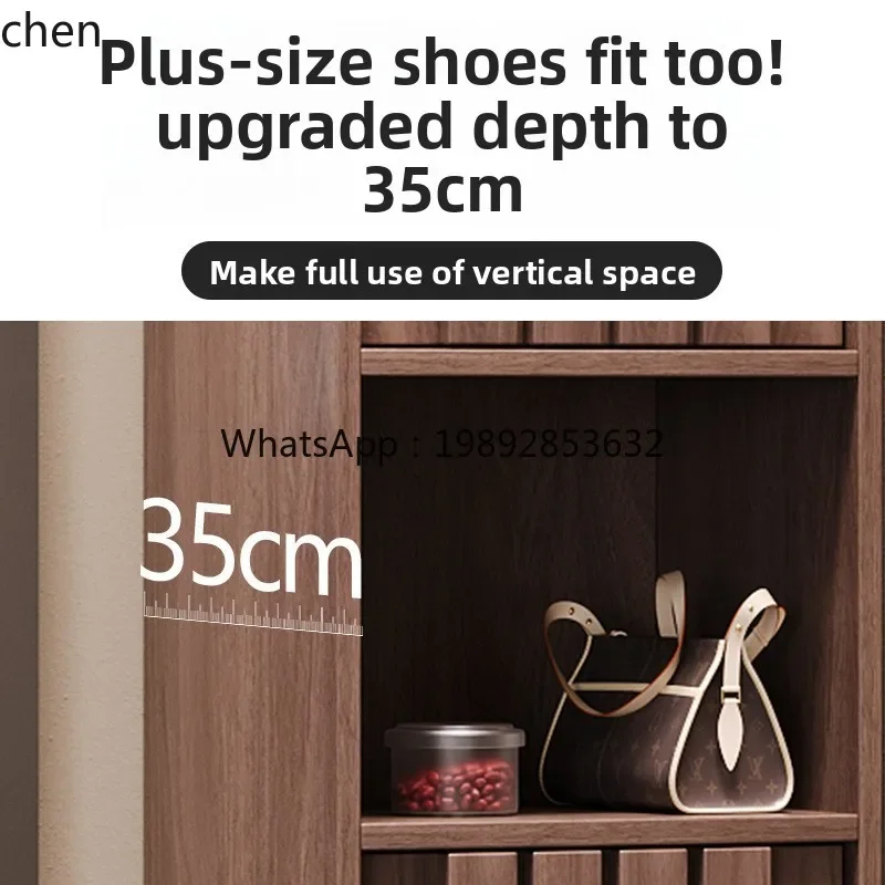 YFY  Hallway Shoe Cabinet Pine Wood Solid Wood Cabinet Entry Door Password Lock Chinese Style Simple Integrated Storage Cabinet