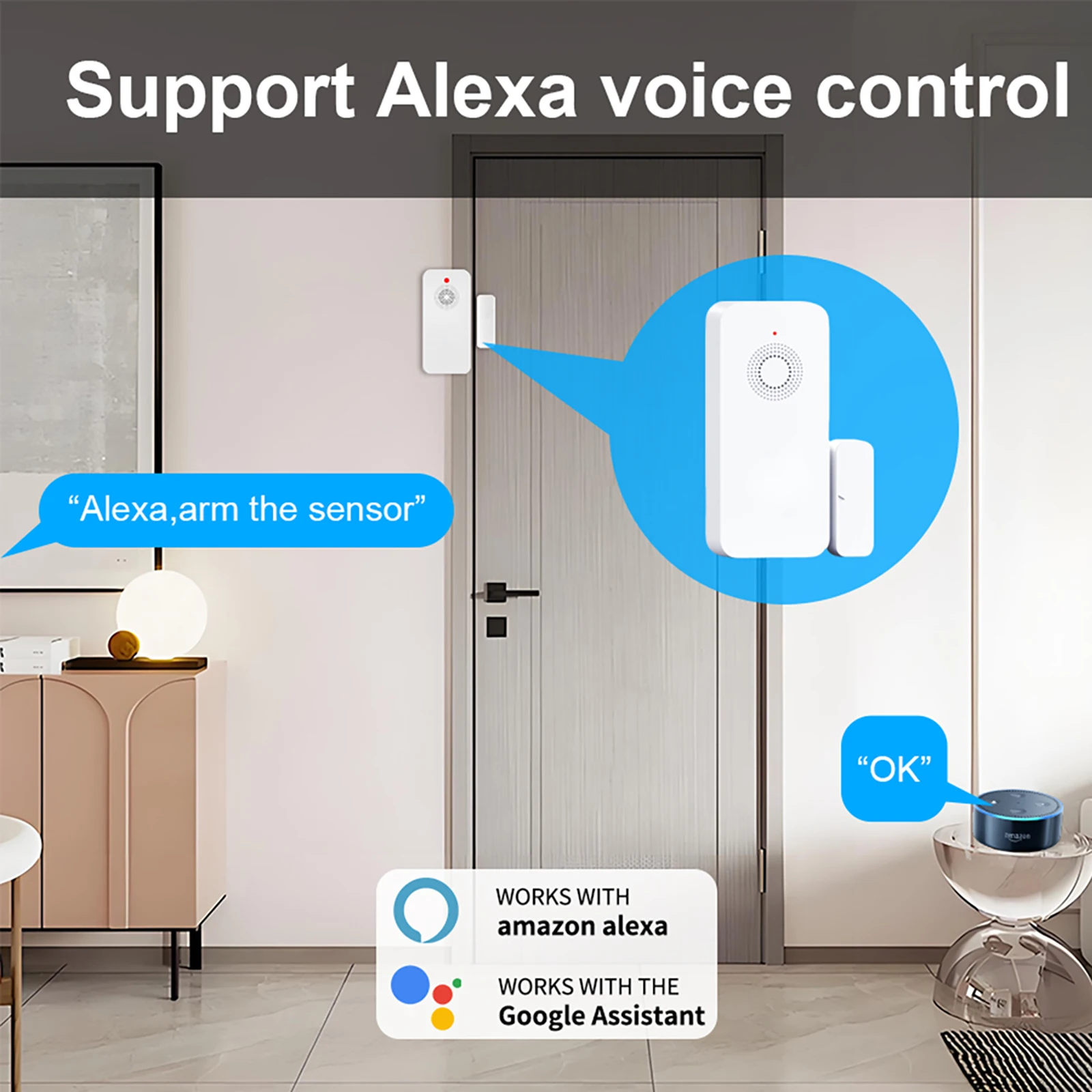 Zigbee Door Window Sensor Tuya Smart WiFi / Zigbee Open Close Detector Smart Life APP Remote Alarm for Alexa Google Home