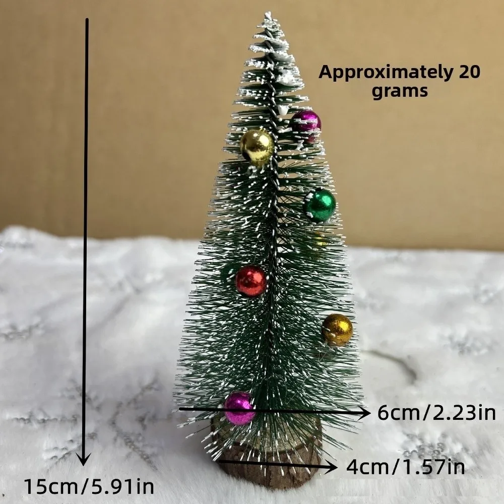 15/20/25/30cm Christmas Tree Cedar Tree Plastic Mini Doll House Festival Tabletop Tree Miniature Snow Decor