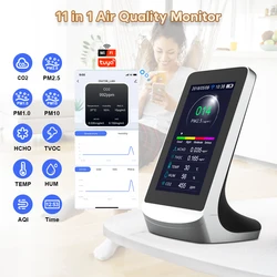 Dienmern Nouveau Détecteur De Qualité De L'air DM72B-WIFI Capteur De Compteur Wifi Transmission De Données À Tuya App Moniteur En Temps Réel PM2.5 HCHO CO2