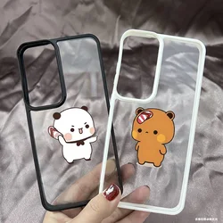INS Cartoon Bubu Dudu Couple Case For Samsung Galaxy S24 Plus S23 24 Ultra Lover Pairs Shockproof Clear Hard Phone Cover Fundas