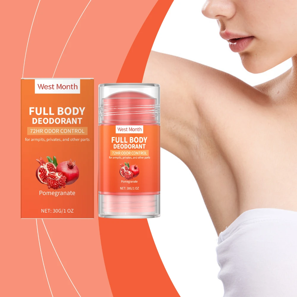 Pomegranate Body Deodorant Stick Full Body Deodorant 72hr Odor Control for Armpits, Privates, and Other Parts Fragrance