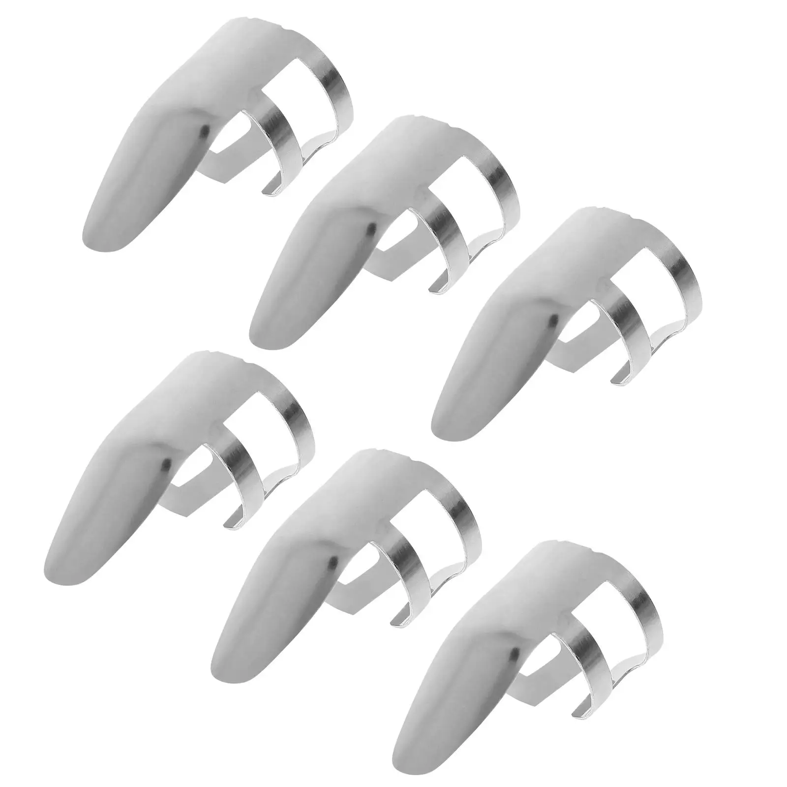

6 Pcs Large Hole Finger Picks Sturdy Stainless Steel Durable Guitar Accessories Metal Pick for Players Banjo Instruments