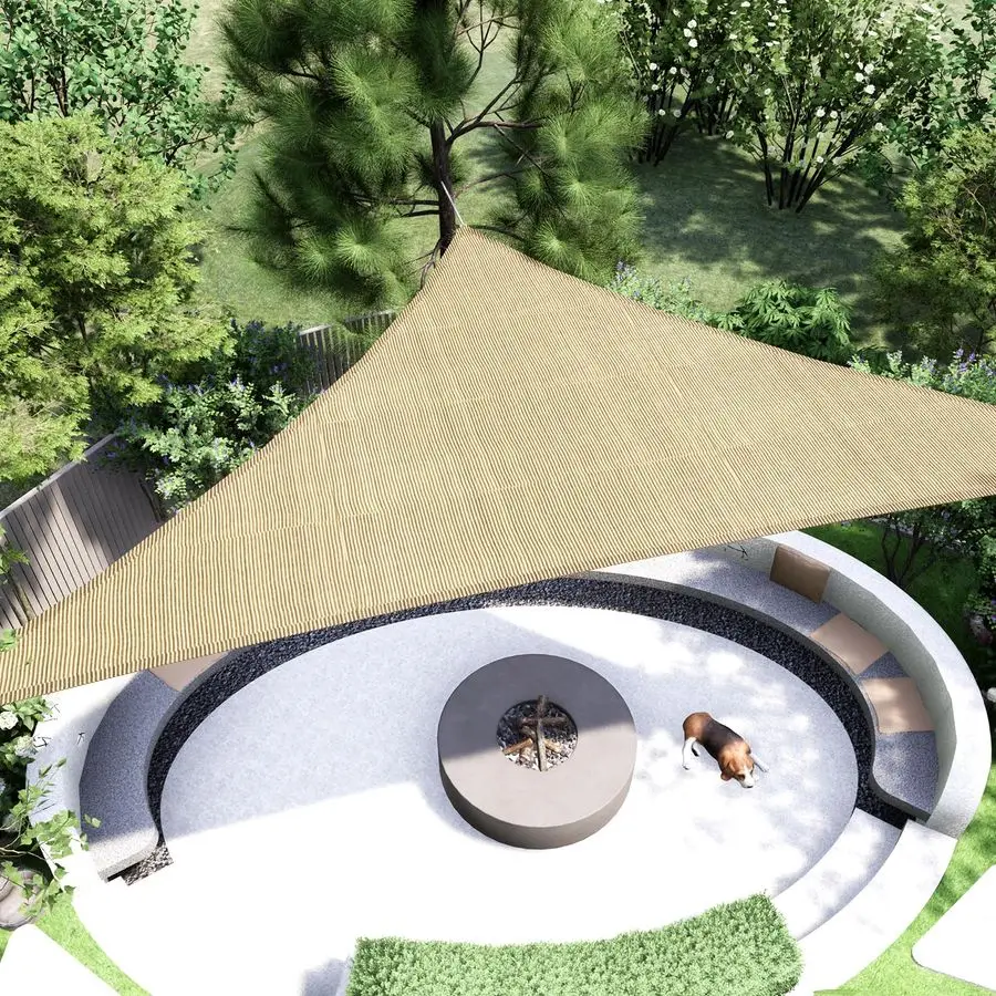 

Shade Sail Canopy, 20x 20x 20 Triangle 95 UV Block Shade Cover for Outdoor, Backyard Patio, Lawn, Garden, Sandbox Carpor Sand