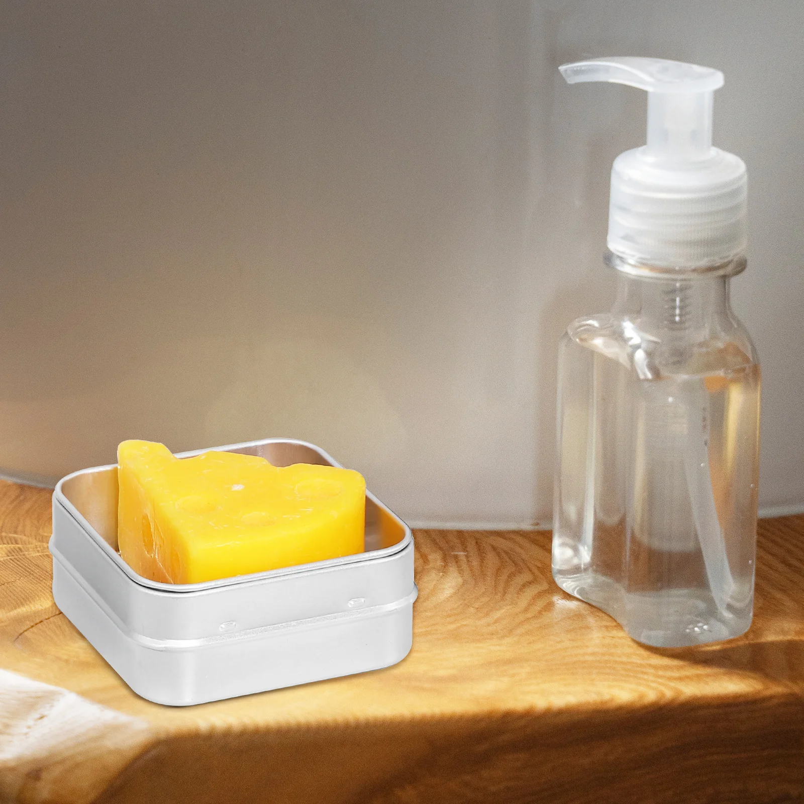 

2 pcs Aluminum Box Travel With Lid Drain Storage Holder Bar Travel Container Dish With Drainage Tray Portable Container Shower