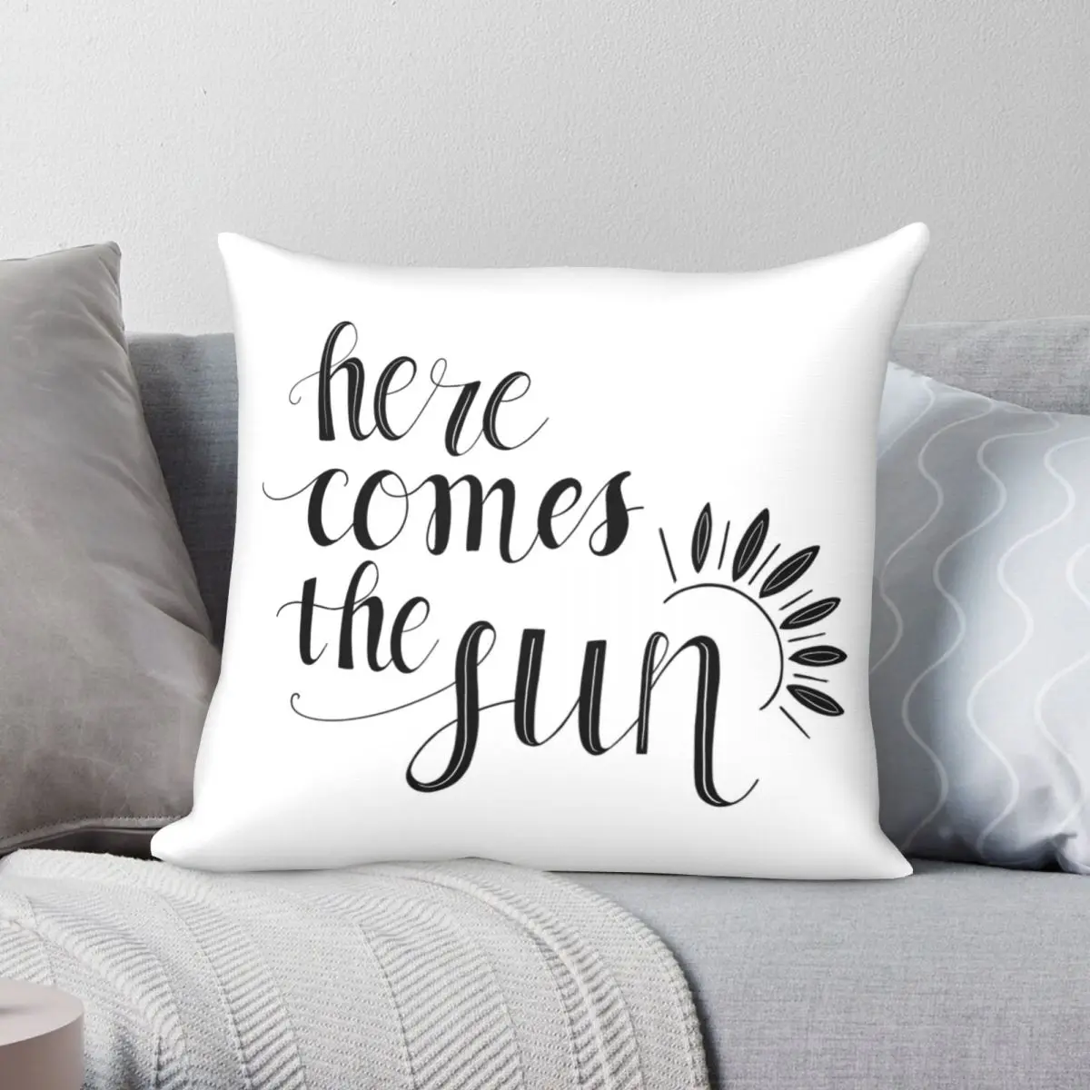 

Here Comes The Sun Pillowcase Polyester Linen Velvet Printed Zip Decor Throw Pillow Case Sofa Cushion Cover