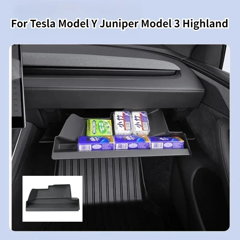 

Органайзер для центральной консоли LHD для Tesla Model 3 Y Juniper Highland, ящик для хранения в перчаточном отсеке, боковой органайзер для пассажира, аксессуары для интерьера автомобиля