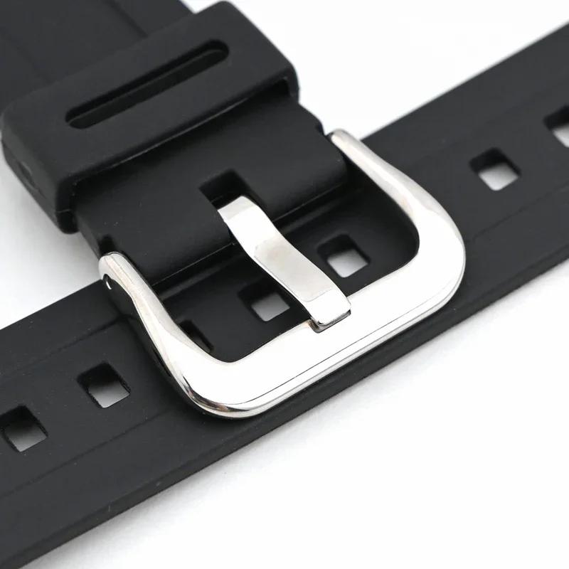 Rubber Resin Watch Band for Casio AW-80 AW-82 Electronic Watch Black Convex End Strap Men Women Sport Waterproof Bracelet 18mm