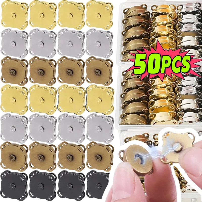 1-50set Magnetic Snap Fasteners Clasps Buttons Handbag Purse Wallet Craft Bag Parts Mini Adsorption Buckle DIY Craft Wholesale