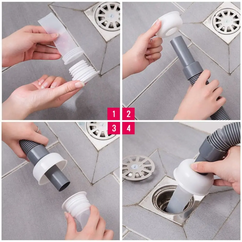 Three Piece Set Drain Pipe Seal Odor Resistant Plastic Floor Drain Seal Threaded Seal Core Pipe Sealing Plug