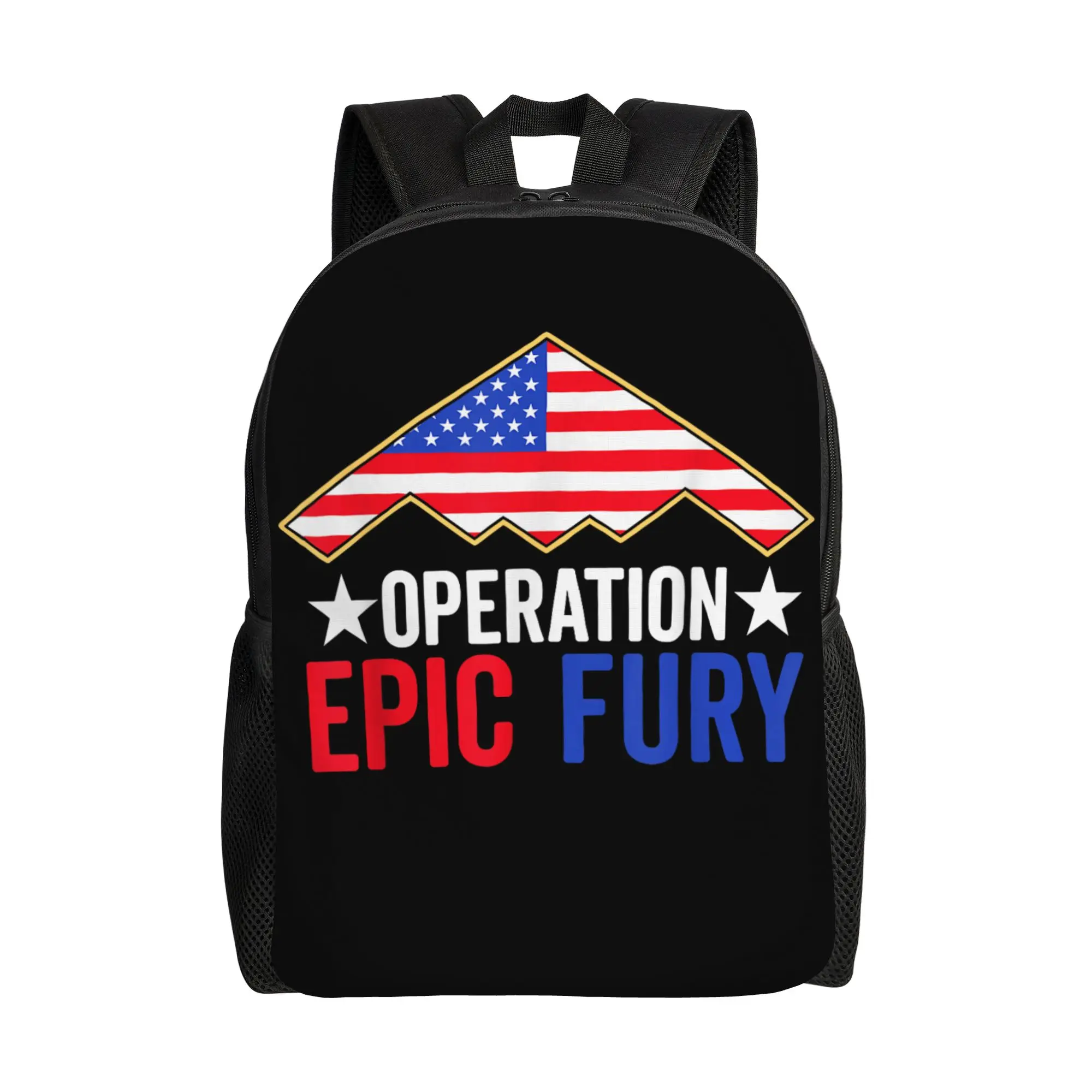 

Operation Epic Fury America Flag Backpack Travel Backpacks Teen Stylish High School Bags Colorful Print Rucksack