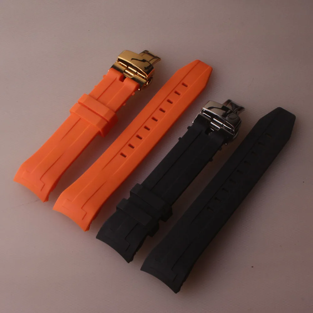 22mm Soft Nature Rubber Silicone Watch Band Watchband Fit Tissot Straps For T-Touch T120417 Sports Accessories Free Tools Black