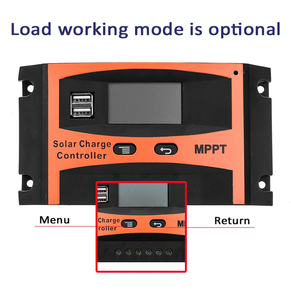 

50a Solar Controller 12V 24V Auto LCD Dual USB Stable Operation Overload Protection Regulator Solar Controller
