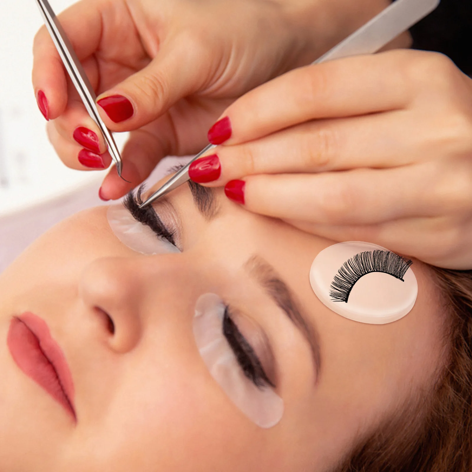 

10Pcs Silicone Lash Pads Eyelash Extension Holders for Practice Storage Portable Lash Organizer Tool Silicone Eyelash Pads