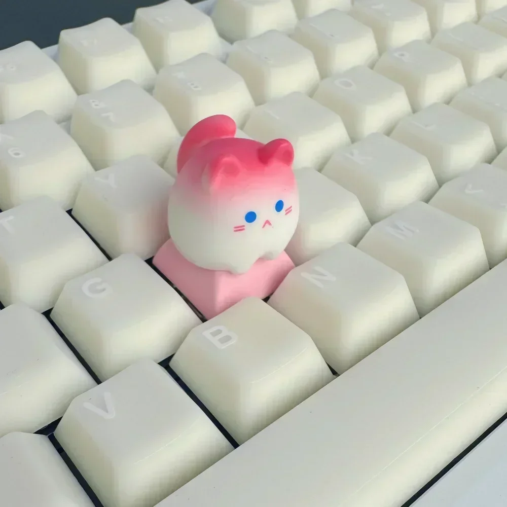 Niedliche Katze Tasten kappen benutzer definierte rosa kawaii Tastatur Tasten kappen Anime Cartoon Katze Handwerker Tasten kappen für mechanische Tastatur Spiel zubehör