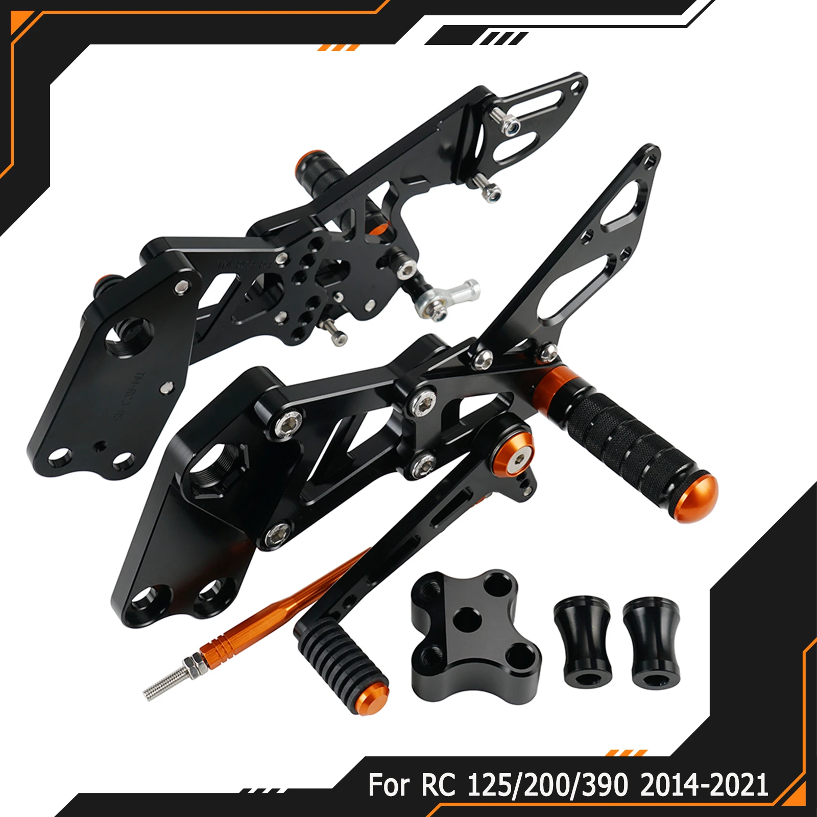 

For KTM RC 125 200 390 2014-2021 Motorcycle Rearset Footrest Foot Peg Rear Set Racing Footrest Kit RC 125 200 390 2014-2021 2020