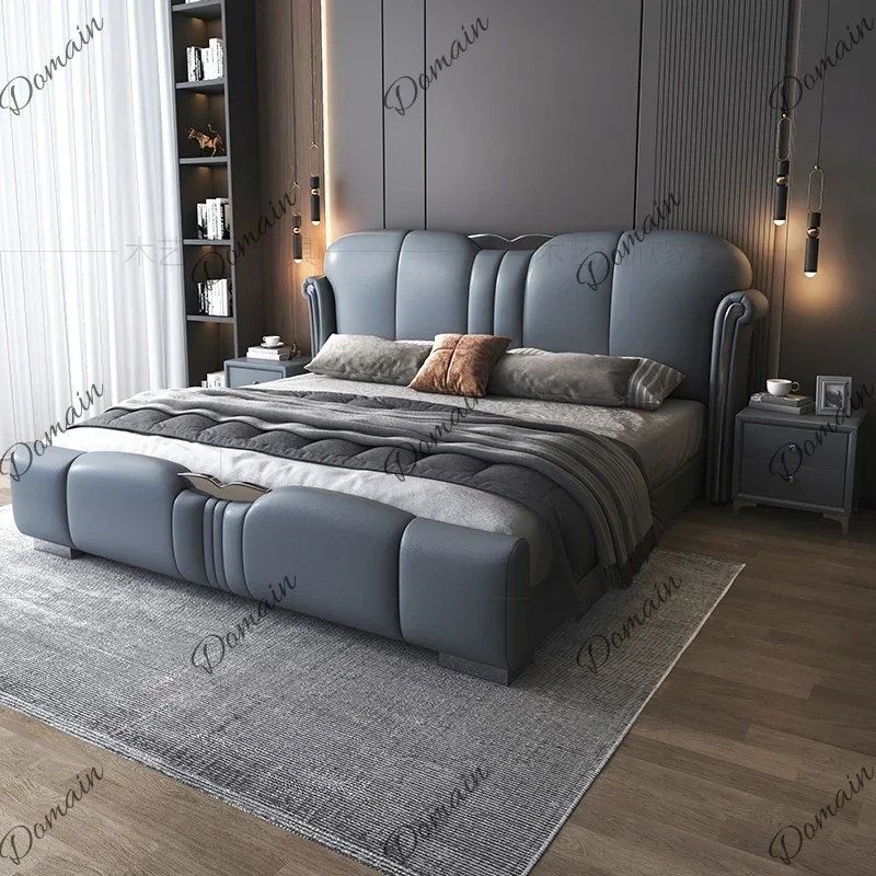 SdF  Luxury Minimalist Bed Mortise Tenon Structure Nordic Style Double Bed Minimalist Design Letto Matrimoniale Bedroom Furnitur