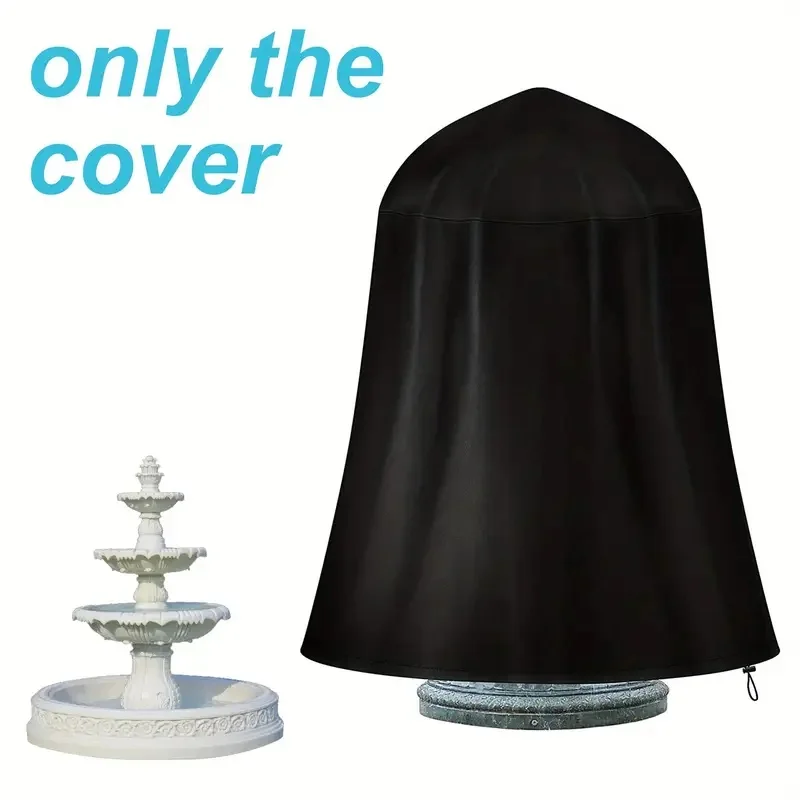 غطاء نافورة من قماش أكسفورد مع رباط للإغلاق - نافورة خارجية للحديقة (غطاء فردي متوافق مع معظم النوافير) #1