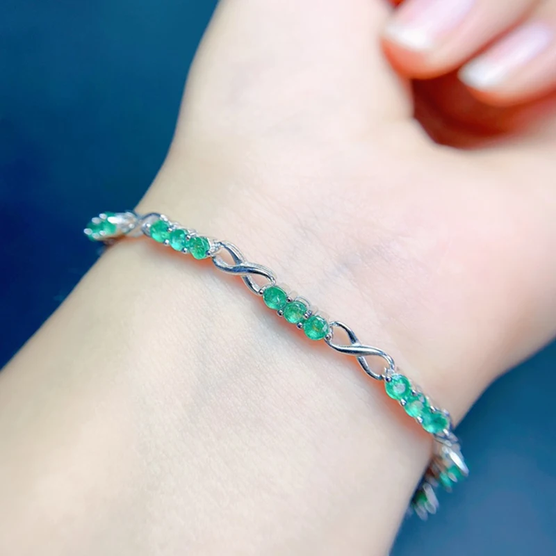 Natural Emerald Bracelet for women silver 925 jewelry luxury gem stones 18k gold plated free shiping items