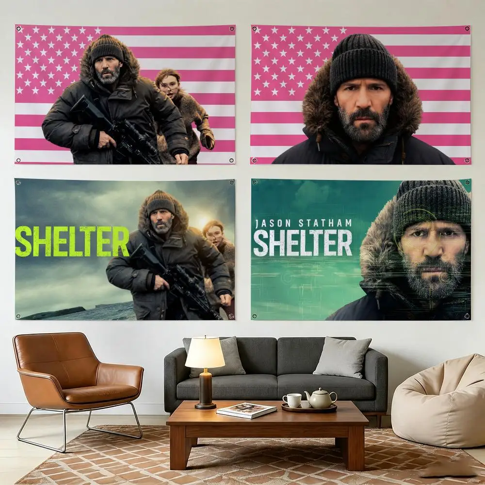 Moive S-Shelter Flags Flag Wall Hanging Outdoor Garage Room Decorative Fashion Gift Background