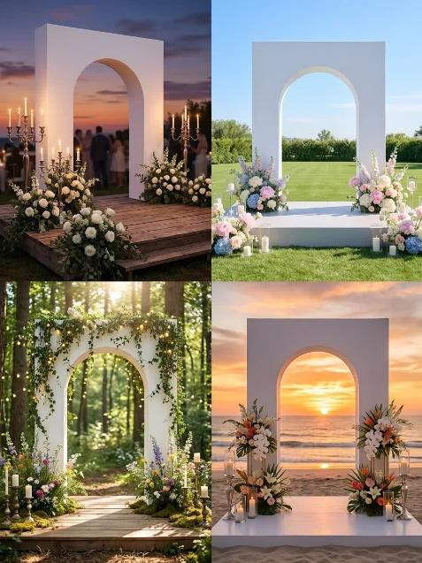 One‑Stand‑One‑Cover 3D Open Door Frame Arch Backdrop Stand for Party Event Photo Booth Background Banquet Ceremony Festival Deco