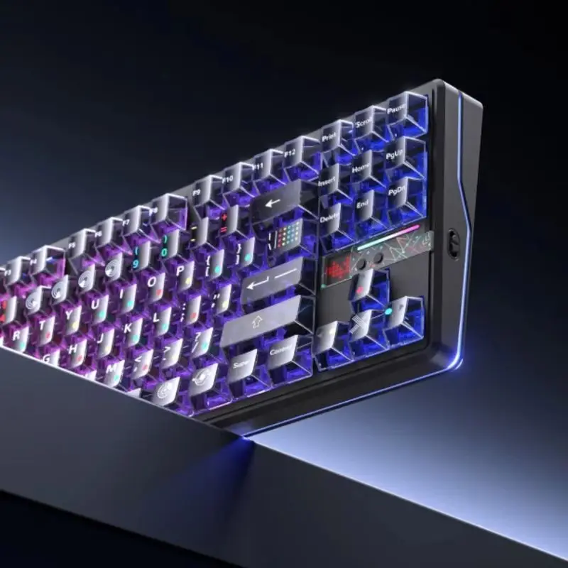 Aula Mechanical Keyboard F87pro V2 Tri Mode Wireless Bluetooth Custom Rgb 8k Polling Rate Carbon Fiber For Gaming Gamers