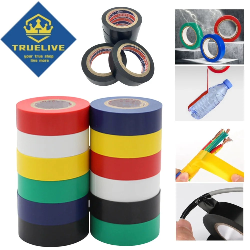 10/5/3/1PCS Color Electrical Tape Insulating Tape PVC Insulated Wire Tapes Heat Resistant Harness Flannel Tape Fabric Tapes