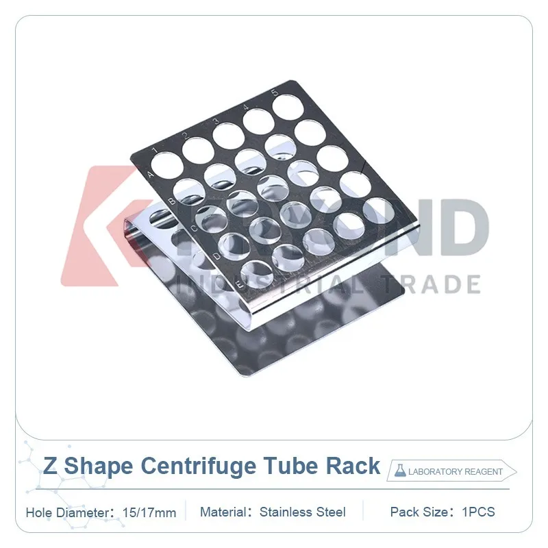 Stainless Steel Test Tube Rack Z Shape 25/50 Holes 15mm 17mm Centrifuge Stand Laboratory Holder Storage Container Research Model