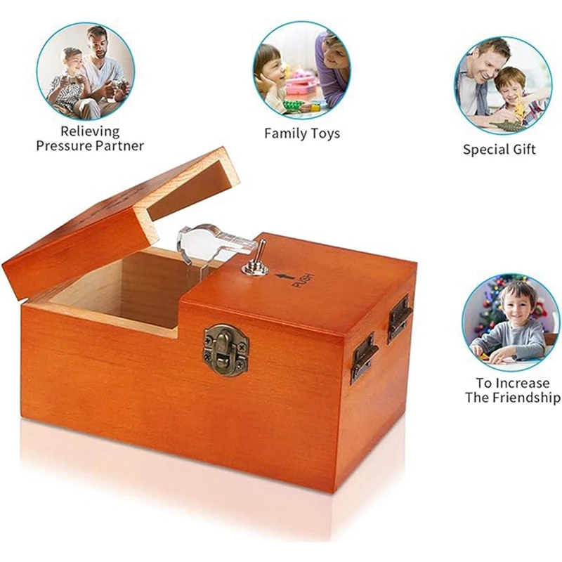 Useless Box With Surprises Wooden Useless Box Fully Assembled Toy For Adults And Children Durable Easy Install