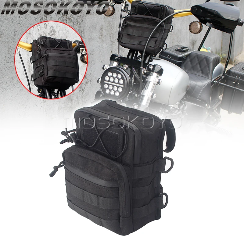 

Motorcycle Handlebar Bag Barrel Bags Multifunction Storage T-bar Bags For Cruiser Sportsters Softail Dyna Street Bob Club Style