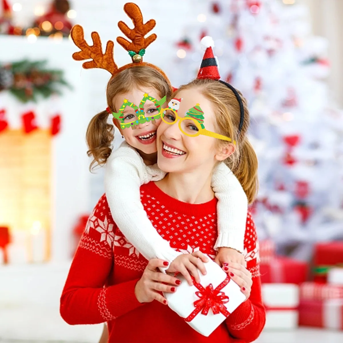 Kerstdecoratie Papieren Glazen, Fotorekwisieten, 6 stuks