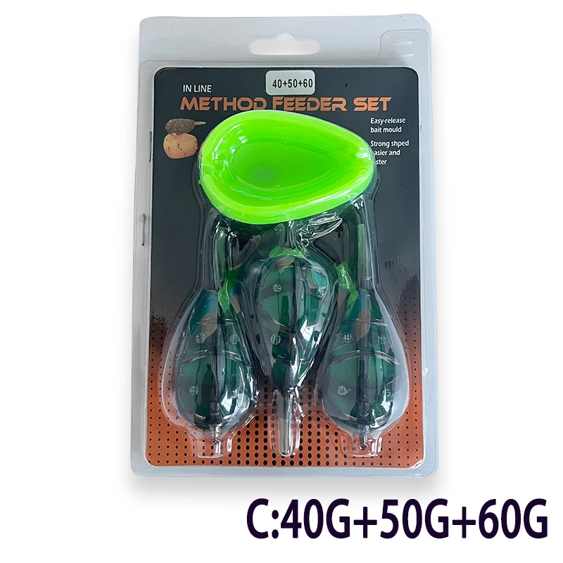 TAKEDO 20G 30G 40G 50G 60G Carp Feeder Set Bait Thrower Carp Fishing Method Feeder and Mould Carp Fishing Tackle Set image 5