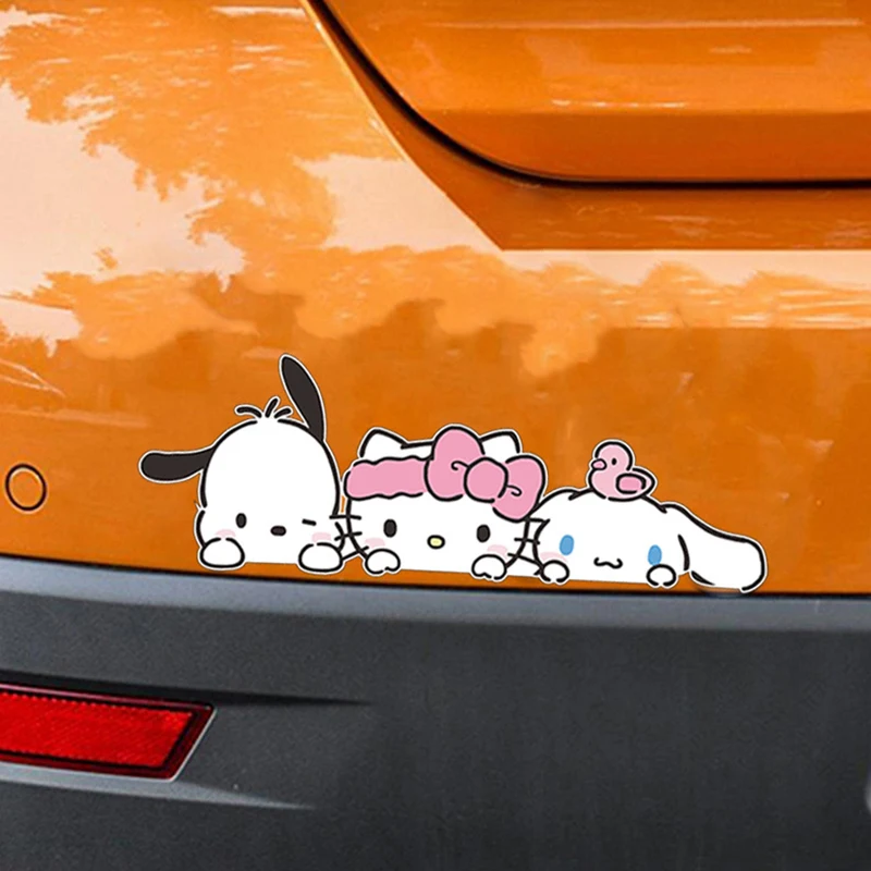 Sanrio Hello Kitty Car Sticker Car Handle Protective Film 3D Cute Car Door Stickers Waterproof Vinyl Decal Car Accessories Decor