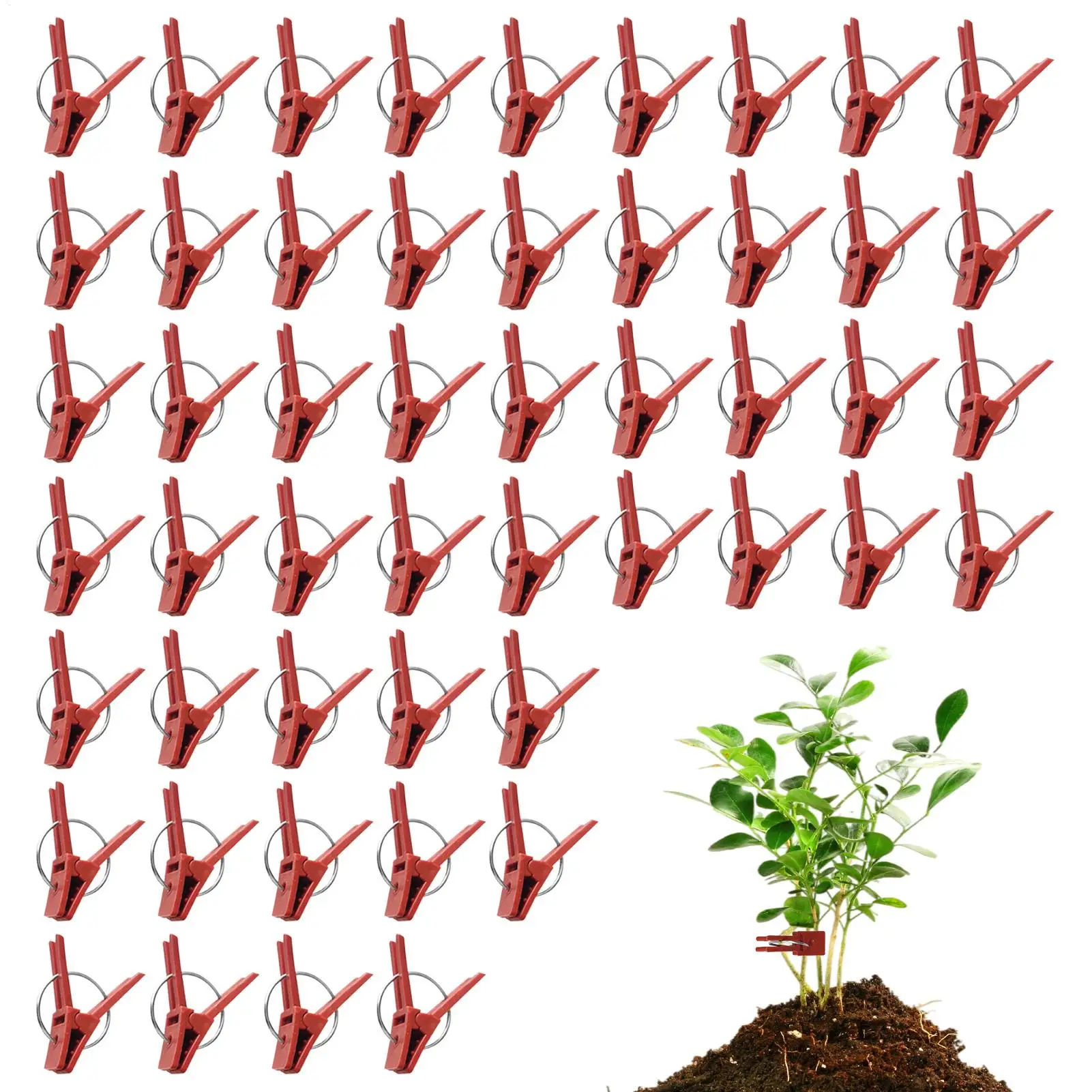 

Зажимы для прививки овощей, 50 шт., соединительные клипсы для растений, пластиковые крючки с плоским концом для садоводства и выращивания арбузов