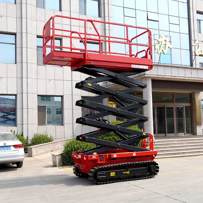 4-18m Rough Terrain Self Propelled Track Scissor Lift Mobile Hydraulic Electric Lifting Work Platform Portable Scissor Lift