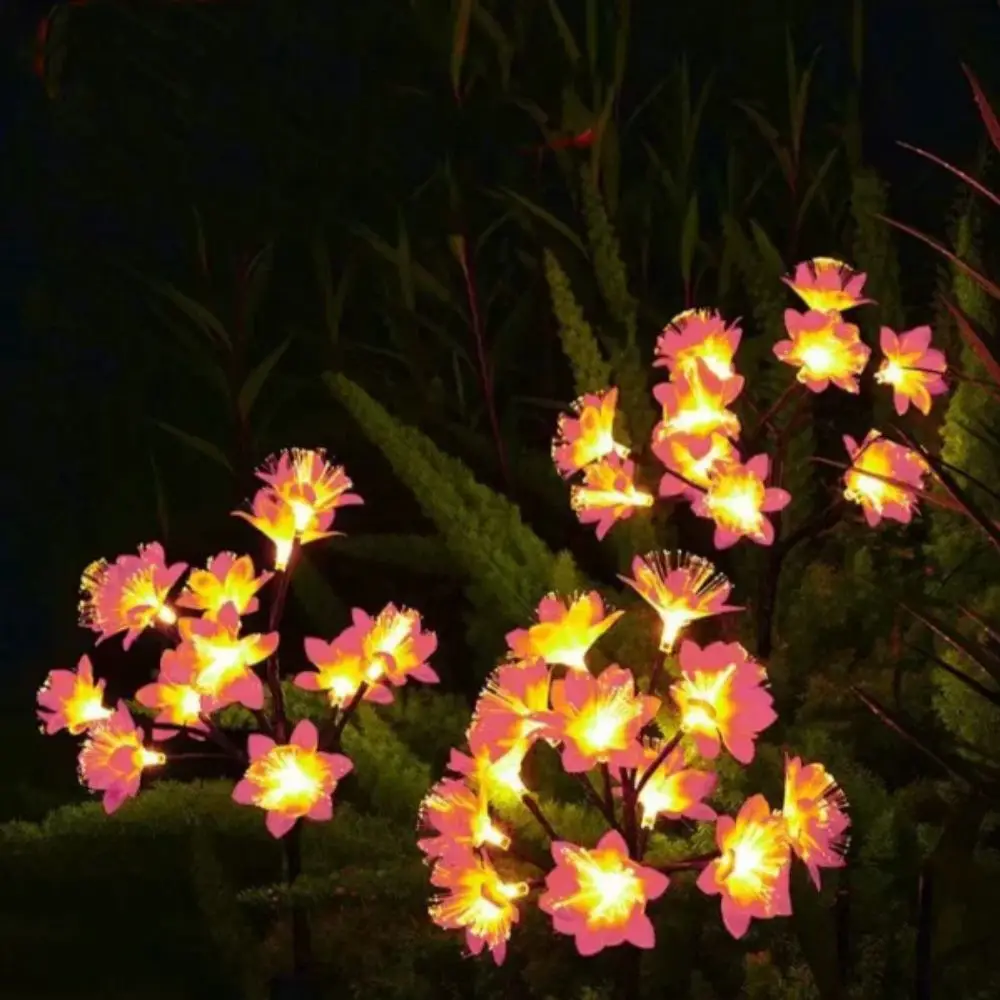 Solar Charging Camellia Simulation Plant Light Simulation Plant Design Waterproof IP65 LED Outdoor Landscape Light