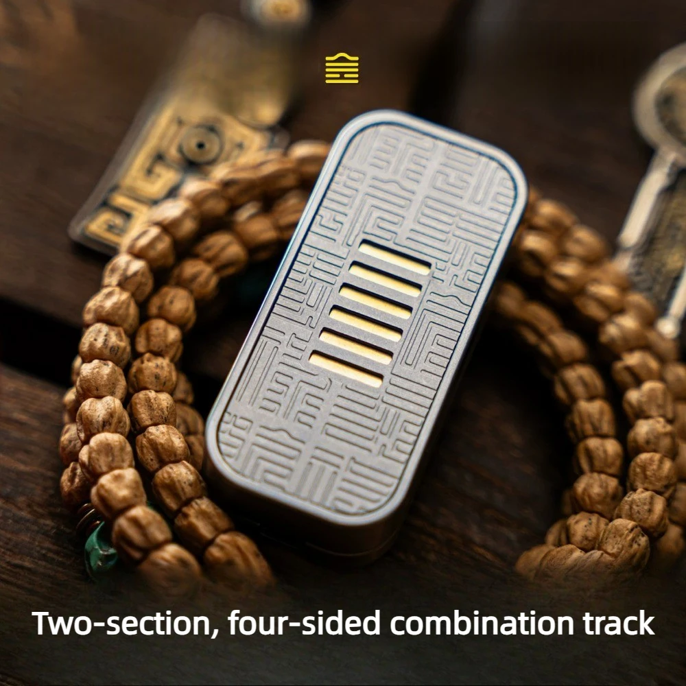 Golden Hands Play EDC Limitless Mechanical Metal Combination Track Direct Push Fingertip Card Pushing Decompression Toy