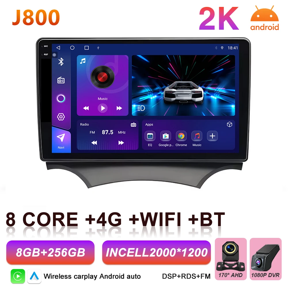 Android 16 Auto autoradio voor Ford Ka 2008 2009 2010 2011 2012 2013 2014 Carplay multimediaspeler stereo GPS head unit DSP BT