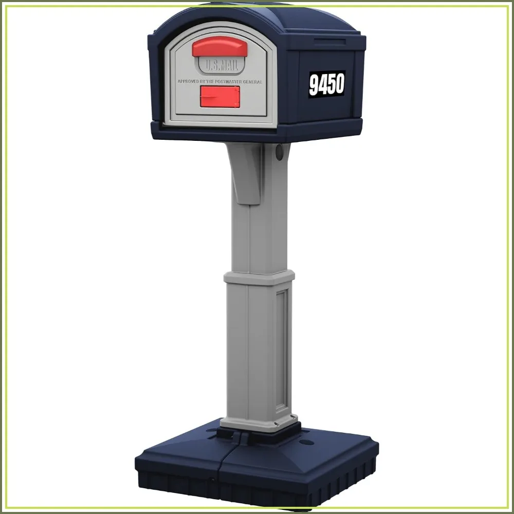 Extra Large Dig-Free Mailbox, Double-Wall Weather-Resistant, No-Dig Installation, Navy Blue