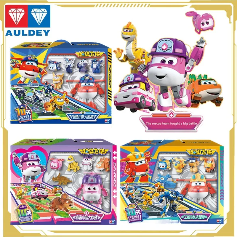 

Auldey Original Super Wings Guard Unit Night Fall Rescue Team Fought A Big Battle Action Figure Toys for Boys Girls Kids Gift