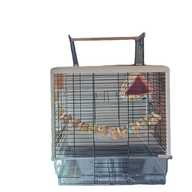 

Acrylic transparent bird cage, parrot cage, peony tiger skin and phoenix interactive parrot cage, large luxury ornamental bird c