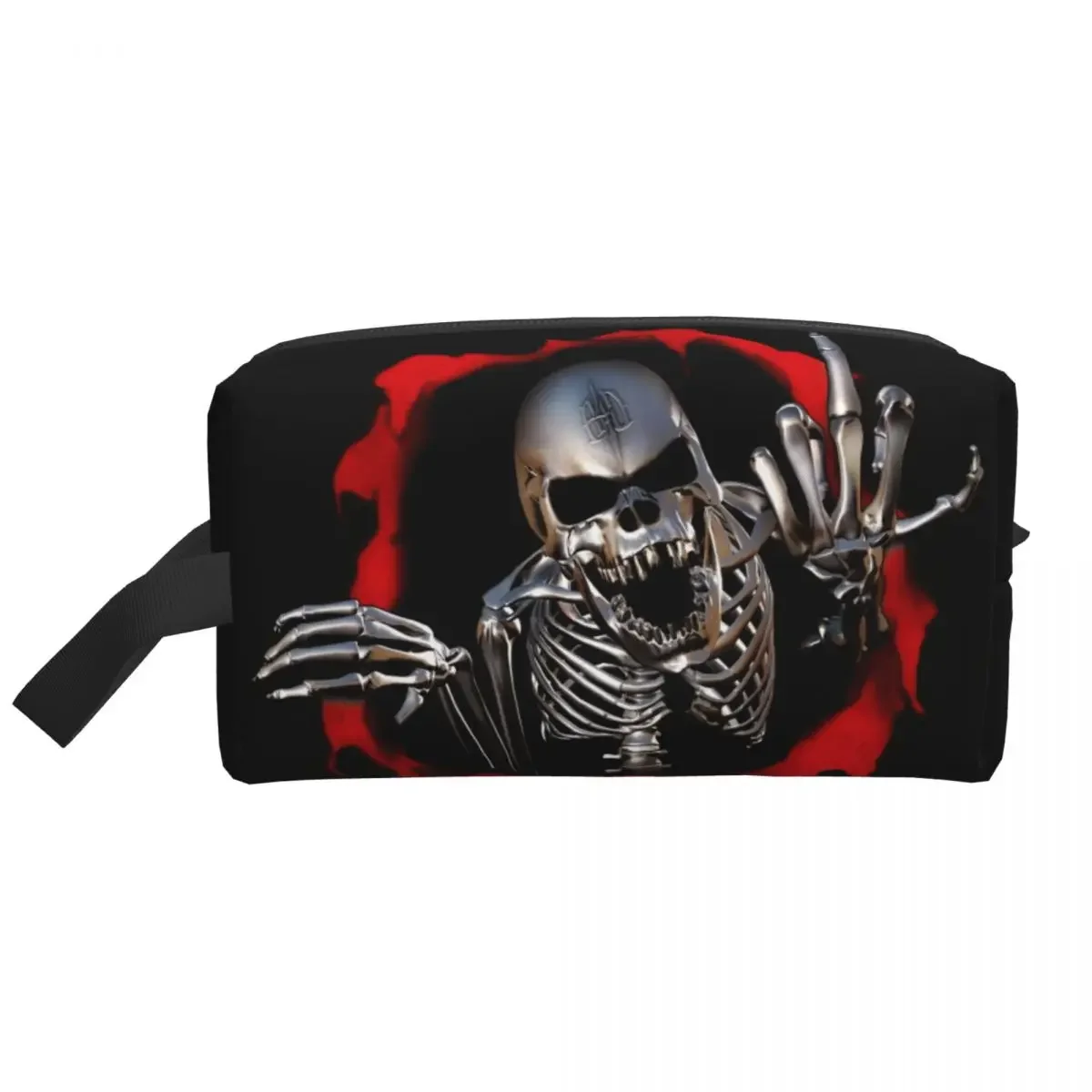 Heavy Metal Rock Star Skull Cosmetic Bag Women Kawaii Big Capacity Makeup Case Beauty Storage Toiletry Bags