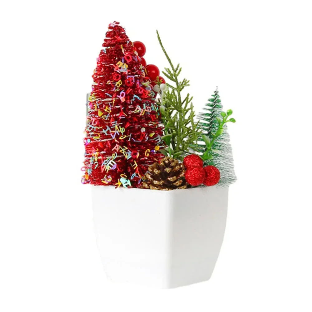 Simulated potted plant  for holiday home  bright colors  festive atmosphere  materials  8*8*20cm  red  purple  green  gold  blue