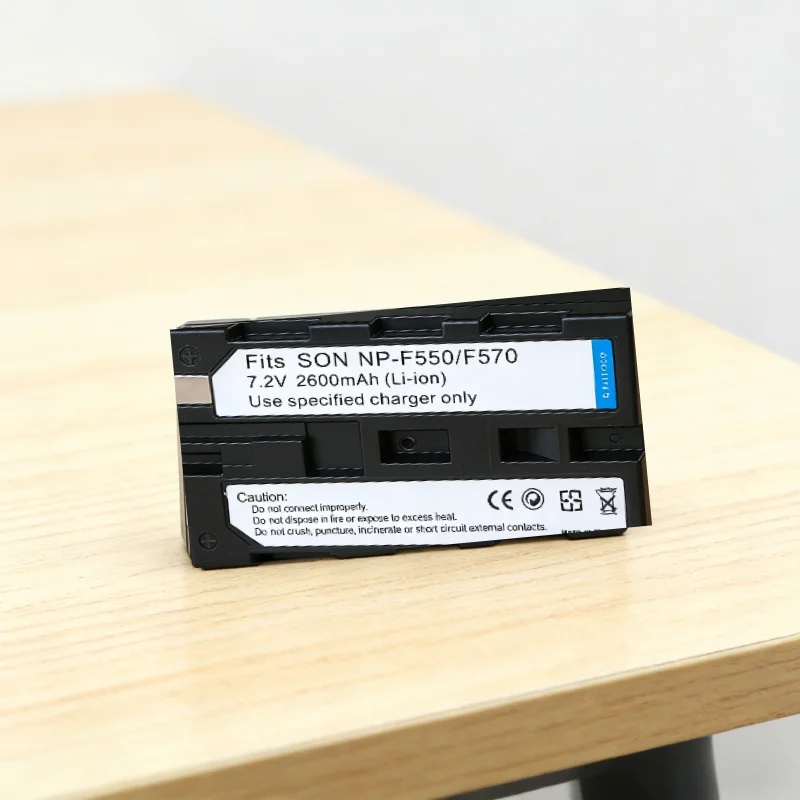 2600mAh NP-F550 Battery for Godox LED Video Light Compatible with NP-F530/NP-F570 Rechargeable Power for Photography Lighting