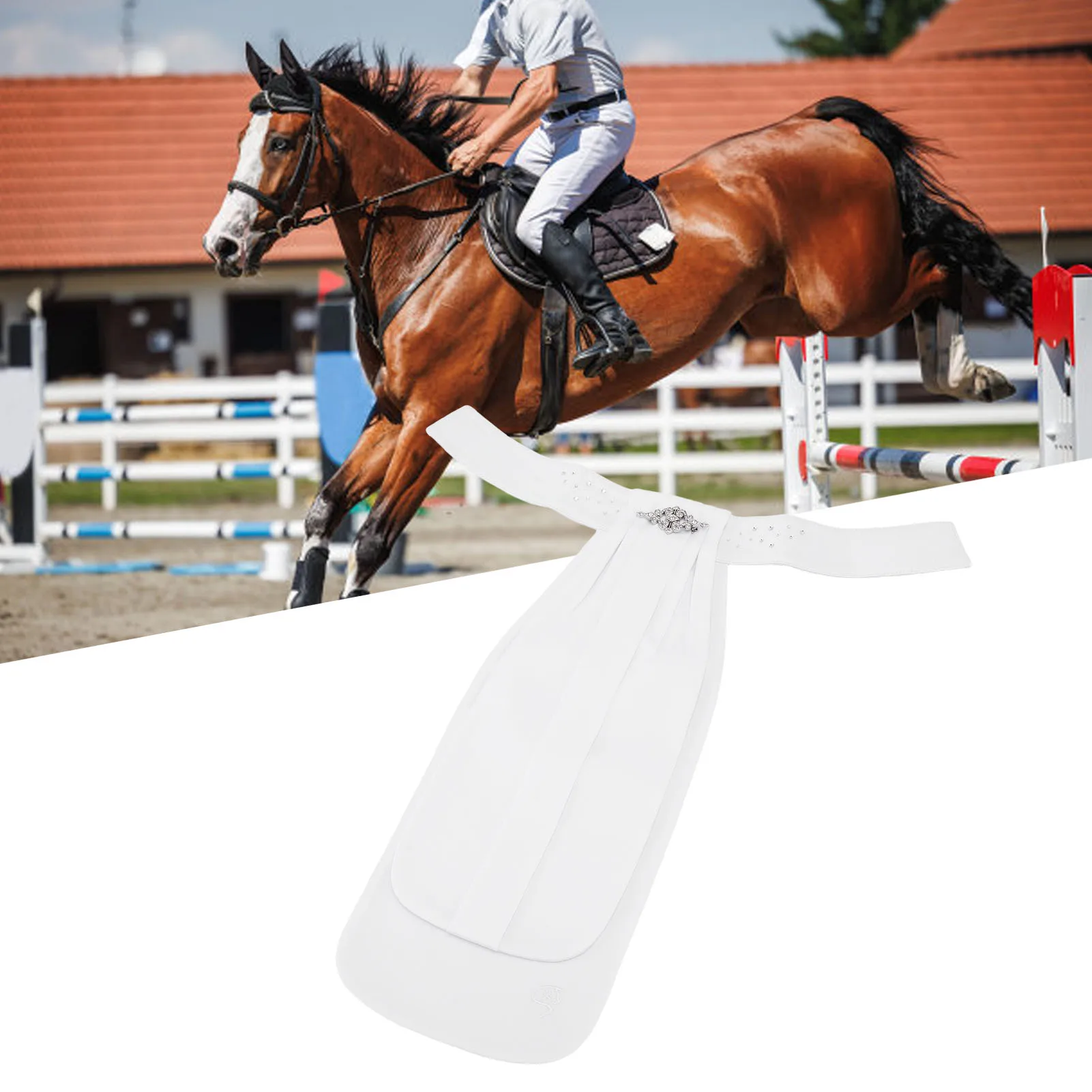 Krawat do jazdy konnej dla dorosłych, ozdobny kołnierzyk do zawodów jeździeckich, klasyczny design, krawat do jazdy konnej dla dorosłych.